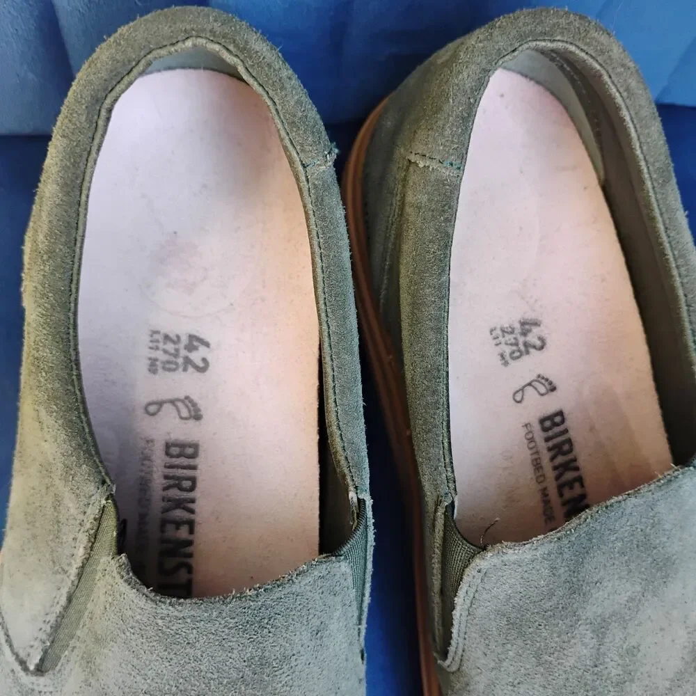 Birkenstock Oswego Suede Leather Slip On Shoes Thyme Green Size 42 M9 L11 Loafer